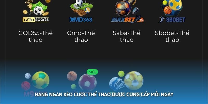 Hàng ngàn kèo cược thể thao được cung cấp mỗi ngày